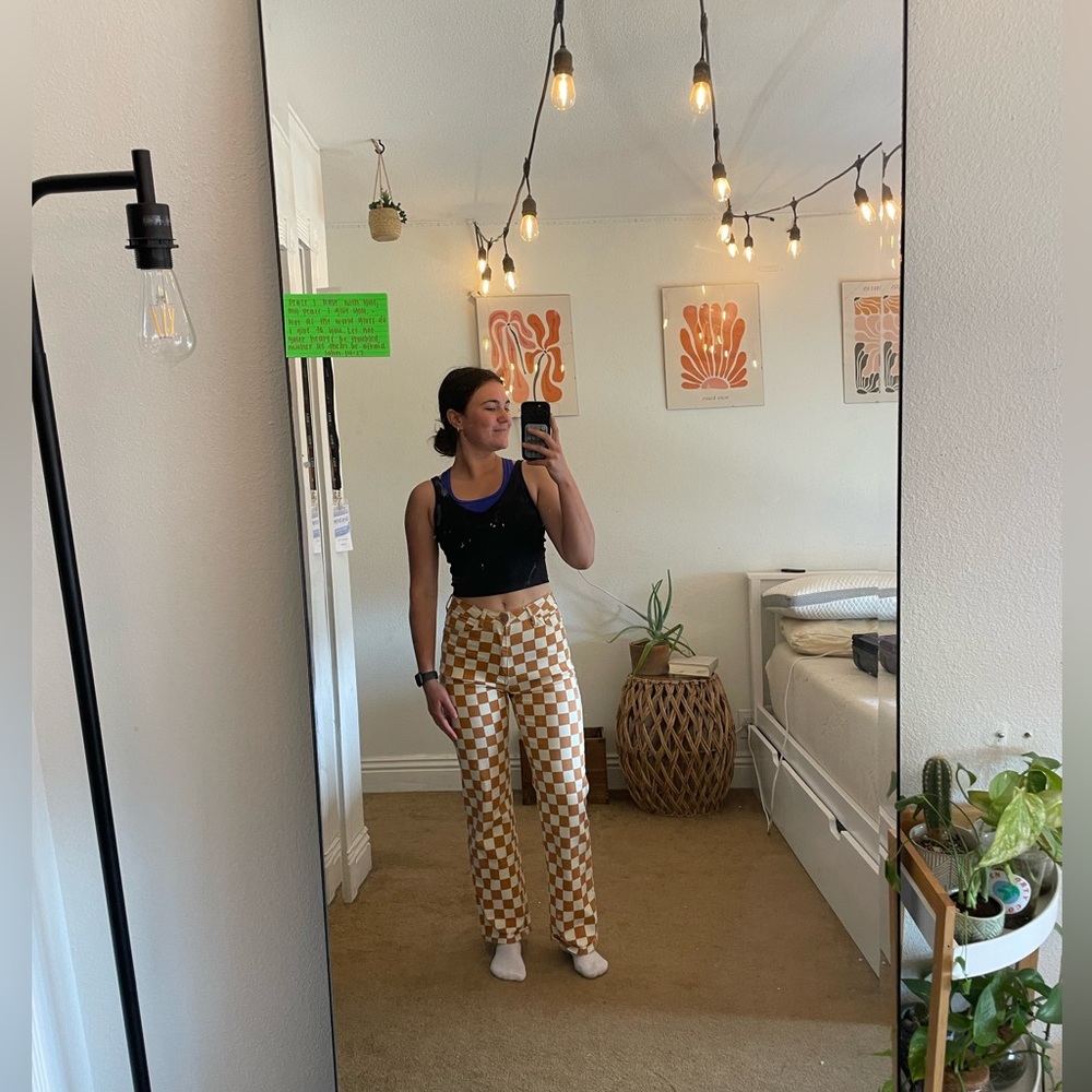 Alter’d State - Orange and white checkered pants